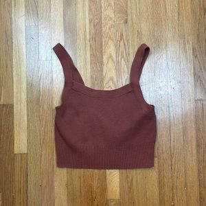 Everlane Cropped Sweater Cami Sequoia